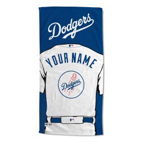 [Personalization Only] OFFICIAL MLB Jersey Personalized Beach Towel - Los Angeles Dodgers