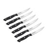 Farberware 6-Piece Stamped Triple Rivet Stainless Steel Steak Knife Set in Black