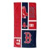 [Personalization Only] OFFICIAL MLB Colorblock Personalized Beach Towel - Red Sox