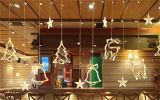 Led Christmas Elk Curtain Light Ice Strip Light Holiday Lights Red Bedroom Room Window Decorative Light String