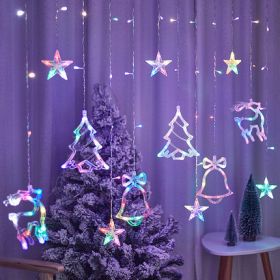 Led Christmas Elk Curtain Light Ice Strip Light Holiday Lights Red Bedroom Room Window Decorative Light String (Color: color2)